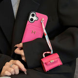 Furper Leather Card Holder iPhone 17 Phone Case Cases Furper Iphone 17 Rose Pink 
