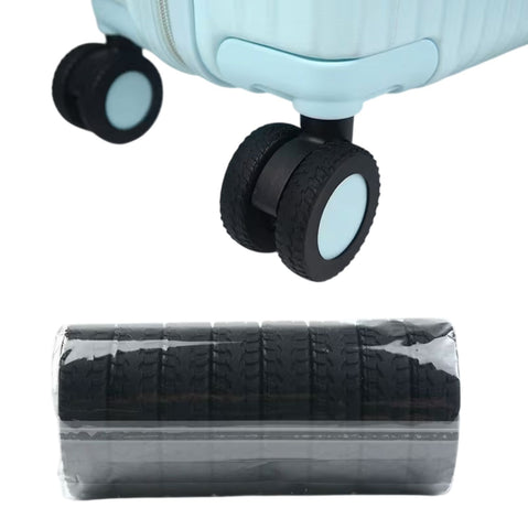 Furper Luggage Wheel Leather Cover, 8pcs Luggage Wheel Protective Cover Wheel Cover Furper Black 