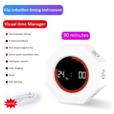 Furper Multi-Hexagon Cube Timer 90-Minute Gravity Sensor Digital Timer with LED Screen 7 Set Time Management Tools Flip Induction Timer Furper 