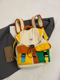 Furper New Style Colorblock Nylon Backpack, Contrasting Color Kids School Bags Outdoor Travel Mountain Climbing Backpack Travel Bag Furper 