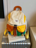 Furper New Style Colorblock Nylon Backpack, Contrasting Color Kids School Bags Outdoor Travel Mountain Climbing Backpack Travel Bag Furper 