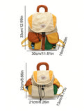 Furper New Style Colorblock Nylon Backpack, Contrasting Color Kids School Bags Outdoor Travel Mountain Climbing Backpack Travel Bag Furper 