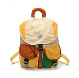 Furper New Style Colorblock Nylon Backpack, Contrasting Color Kids School Bags Outdoor Travel Mountain Climbing Backpack Travel Bag Furper Large 