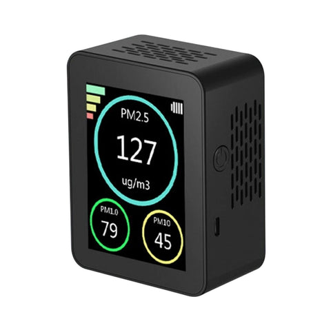 Furper PM2.5 PM1.0 PM10 Haze Particle Detector Air Quality Tester Home Office Air Quality Monitor TFT Gas Air Detector Monitor Furper Black 