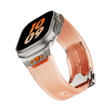 Furper Premium Strap for Apple Ultra Watch 44/45/46/49mm, Soft Silicone Sports Strap, Robust Replacement Strap with Metal Connector Silicone Apple Watch Band Furper 42mm Transparent Orange 