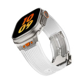 Furper Premium Strap for Apple Ultra Watch 44/45/46/49mm, Soft Silicone Sports Strap, Robust Replacement Strap with Metal Connector Silicone Apple Watch Band Furper 42mm Transparent 