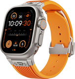 Furper Premium Strap for Apple Ultra Watch 44/45/46/49mm, Soft Silicone Sports Strap, Robust Replacement Strap with Metal Connector Silicone Apple Watch Band Furper 44mm Orange 