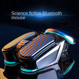 Furper Q3 2.4G Wireless Mouse Dynamic RGB Rechargeable Metal Gaming Mouse Science Fiction Style Mute For Pc Laptop Wireless Mouse Furper 