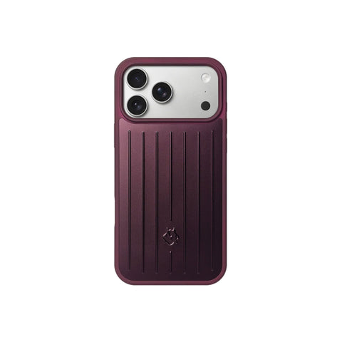 Furper RIMOWA Aluminium iPhone 18 Pro & Pro Max Case Premium Protection With Groove Design. iPhone Cases Rimowa Iphone 18 Pro Burgundy 