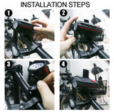 Furper Solar Cycle/Bike Headlight, USB Rechargeable 250LM MTB and Road Bike Handle Flashlight with Horn Bicycle Headlight Flashlight Furper 