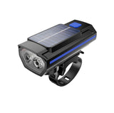Furper Solar Cycle/Bike Headlight, USB Rechargeable 250LM MTB and Road Bike Handle Flashlight with Horn Bicycle Headlight Flashlight Furper Blue 