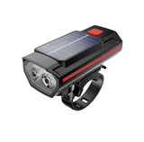 Furper Solar Cycle/Bike Headlight, USB Rechargeable 250LM MTB and Road Bike Handle Flashlight with Horn Bicycle Headlight Flashlight Furper Red 