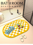 Furper Spongebob SquarePants Bath Floor Mats Diatomaceous Earth Bathroom Non-slip Mat Cartoon Shower Room Rug Super Absorbent Bath Mats Furper 