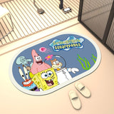 Furper Spongebob SquarePants Bath Floor Mats Diatomaceous Earth Bathroom Non-slip Mat Cartoon Shower Room Rug Super Absorbent Bath Mats Furper 
