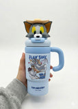Furper Talking Tom and Lucky Mouse Double Drink Insulated Mug-High-Value, Large Capacity Stainless Steel with Straw Water Cup Furper 