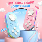 IINE Micro Bluetooth Controller, Pocket-sized Mini Gamepad for Switch/PC/Android/IOS, Pocket Game Controller with Auto-Fire Function/RGB Light/Keychain/Keyboard Mode Gamepad Controller IINE 