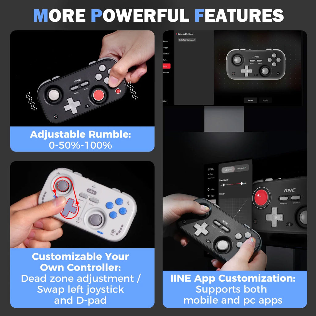 IINE Retro Pocket Compact Gamepad with Hall Effect Joysticks ...