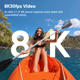 Insta360 Ace Pro 2-8K Waterproof Action Camera Co-Engineered with Leica, Flagship 1/1.3" Sensor, 8K30fps, 4K60fps, 2.5" Flip Screen, AI Noise Reduction, Long Lasting Battery Action Camera Insta360 