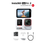Insta360 Ace Pro 2-8K Waterproof Action Camera Co-Engineered with Leica, Flagship 1/1.3" Sensor, 8K30fps, 4K60fps, 2.5" Flip Screen, AI Noise Reduction, Long Lasting Battery Action Camera Insta360 Standard Bundle White 