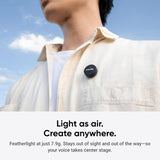 Insta360 Mic Air (1 TX + 1 RX), noise cancellation, 300-meter range, wireless microphone, compatible with USB-C iPhone/Android/PC/Mac, Vlog, streaming. Wireless Microphone Insta360 