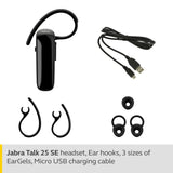 Jabra Talk 25 SE Mono Bluetooth Headset – Wireless Single Ear Headset with Built-in Microphone, Media Streaming, up to 9 Hours Talk Time, Black Bluetooth Headset Jabra 