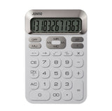 Junno 12 Digits Big LCD Display Business Office Electronic Solar and Coin Battery Calculator Calculator Junno White 