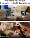 KUXIU Qi2.2 25W Magnetic Wireless Charger, 3-in-1 Foldable Travel Charging Station for iPhone 17/16/15/14/13/12, 5W for Apple Watch and AirPods, Aluminum Alloy Design, Adapter Wireless Charger KUXIU 