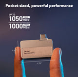 Lexar Professional Go Portable SSD Up to 1050MB/s read, 1000MB/s write speeds Portable SSD Lexar 