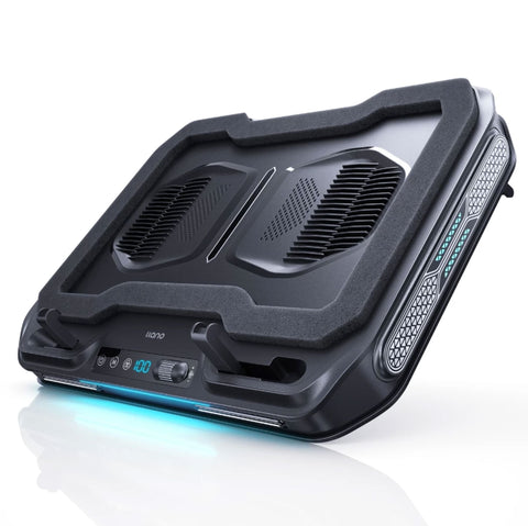 Llano V11 PRO Silent Laptop Cooling Pad for 14-17.3 Inch Laptops – 3000RPM Turbo Fan, 3 USB Hub, RGB Light, Adjustable Stand Laptop Cooling Pad Llano 