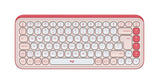 Logitech POP ICON Keys Wireless Bluetooth Keyboard, Comfortable Typing, Programmable Keys, Easy-Switch Between up to 3 Devices, for Laptop, Tablet, PC Keyboard and mouse combo Logitech Keyboard Rose 