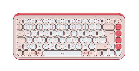 Logitech POP ICON Keys Wireless Bluetooth Keyboard, Comfortable Typing, Programmable Keys, Easy-Switch Between up to 3 Devices, for Laptop, Tablet, PC Keyboard and mouse combo Logitech Keyboard Rose 