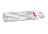 Logitech POP ICON Keys Wireless Bluetooth Keyboard, Comfortable Typing, Programmable Keys, Easy-Switch Between up to 3 Devices, for Laptop, Tablet, PC Keyboard and mouse combo Logitech Keyboard & Mouse Combo White Orange 