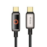 Mcdodo CA-668 100W USB-C Auto Power Off Cable Safe Charging Light Display Active Fast Charging Zinc Alloy Type C Cable 1.2m USB- C Cable Mcdodo 