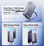 MIIIW Miwu Energy Column 3-in-1 MC510 Pro 67W MAX High Power | New Generation Gallium Nitride | Suspended Retractable Cable Power Bank MIIIW 