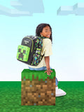 Minecraft x Smiggle Classic Backpack for Kids – Embossed Creeper Design, Spacious & Durable School Bag Backpack Minecraft 