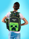 Minecraft x Smiggle Classic Backpack for Kids – Embossed Creeper Design, Spacious & Durable School Bag Backpack Minecraft 