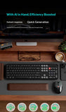 MOFii AI Voice Keyboard and Mouse Set Wireless bluetooth Combo 66 Languages Translation Type-C Rechargeable AI Shortcut Key for Computer Laptop Keyboard and mouse combo MOFii 