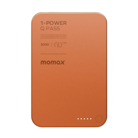 Momax 1-Power Q.Pass 3000mAh Magnetic Wireless Battery Pack Power Bank Momax Orange 