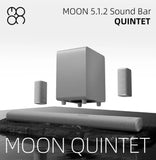 MOON Quintet Soundbar 5.1.2 Physical Channels Dolby Atmos Wireless Surround Speakers 8-inch Subwoofer HDMI 2.1, eARC, 4K, 120Hz Speakers Moon 