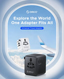 ORICO GaN 20W Universal Global Travel Adapter with 2 USB-C & 1 USB-A Ports Universal Travel Adapter ORICO 