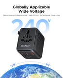 ORICO GaN 20W Universal Global Travel Adapter with 2 USB-C & 1 USB-A Ports Universal Travel Adapter ORICO 