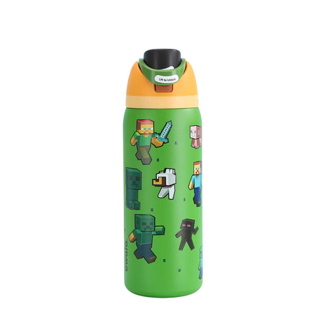 Owala FreeSip Tumbler 24oz Green Cube Man Stainless Steel Insulated Water Bottle Water Bottle Owala 