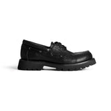 PIPG Men's Premium Hand-Crafted 100% leather Casual Low-Top Deck Shoes Black Casual Shoes PIPG 39 