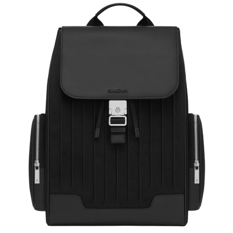 RIMOWA Never Still - Canvas Flap Full-Grain Leather Backpack Backpack Rimowa Black 
