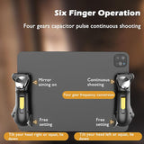 Six 6 Finger For iPad Pubg Controller Capacitance Adjustable Mobile Game Trigger L1 R1 Button Gamepad Gaming Controller jeebel 