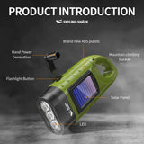 SMILING SHARK YJD295 Emergency Flashlight LED*3 Hand Crank Solar Powered Rechargeable Survival Torch Flashlight/Torch Smiling Shark 