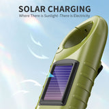 SMILING SHARK YJD295 Emergency Flashlight LED*3 Hand Crank Solar Powered Rechargeable Survival Torch Flashlight/Torch Smiling Shark 