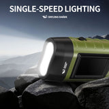 SMILING SHARK YJD295 Emergency Flashlight LED*3 Hand Crank Solar Powered Rechargeable Survival Torch Flashlight/Torch Smiling Shark 