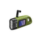 SMILING SHARK YJD295 Emergency Flashlight LED*3 Hand Crank Solar Powered Rechargeable Survival Torch Flashlight/Torch Smiling Shark Green 
