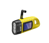 SMILING SHARK YJD295 Emergency Flashlight LED*3 Hand Crank Solar Powered Rechargeable Survival Torch Flashlight/Torch Smiling Shark Yellow 